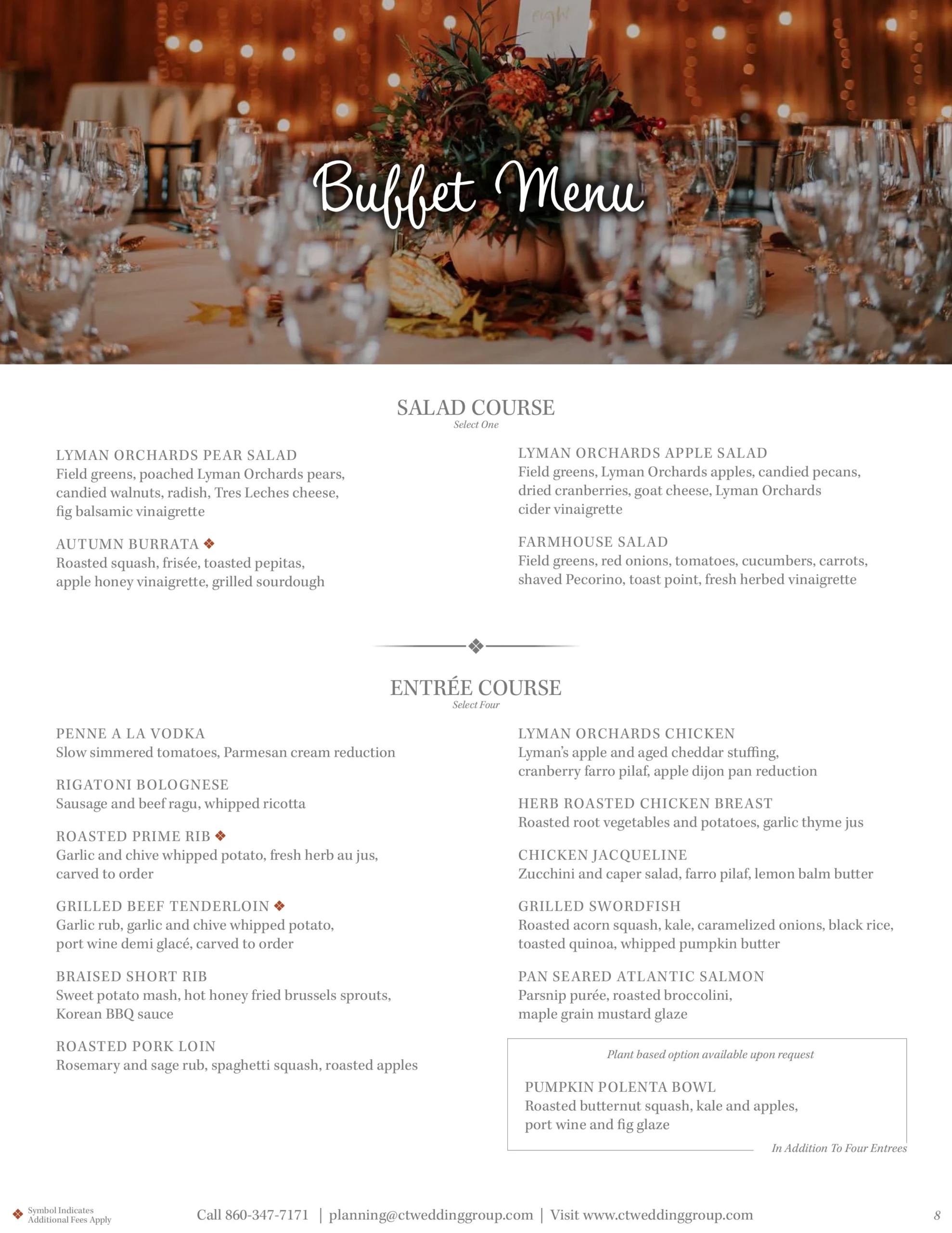 CT Wedding Menu image