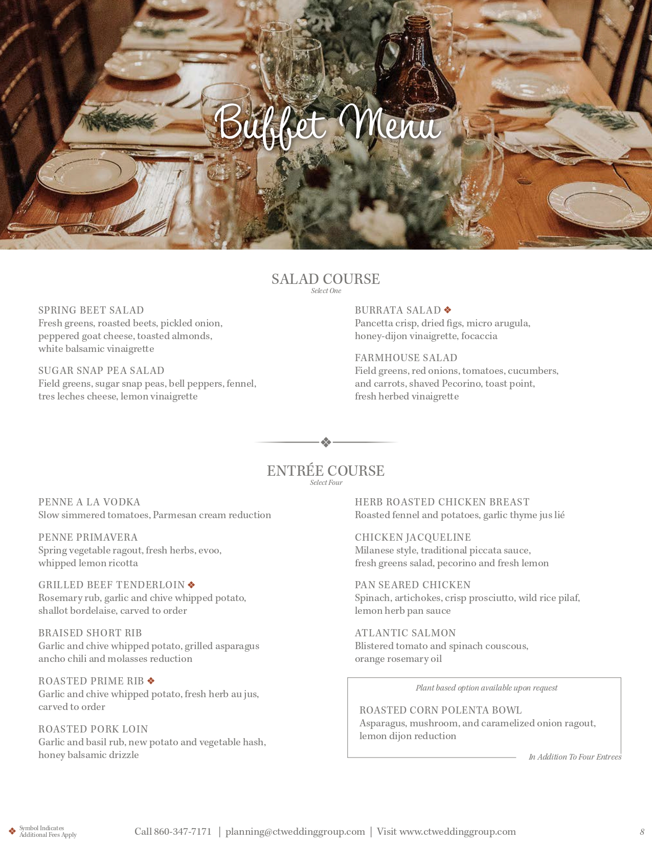 CT Wedding Menu image