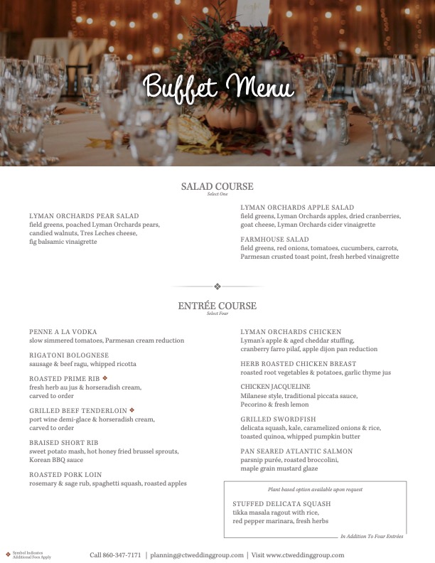 CT Wedding Menu image