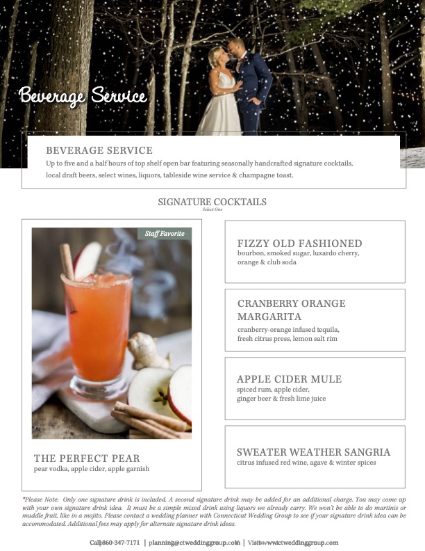 CT Wedding Menu image